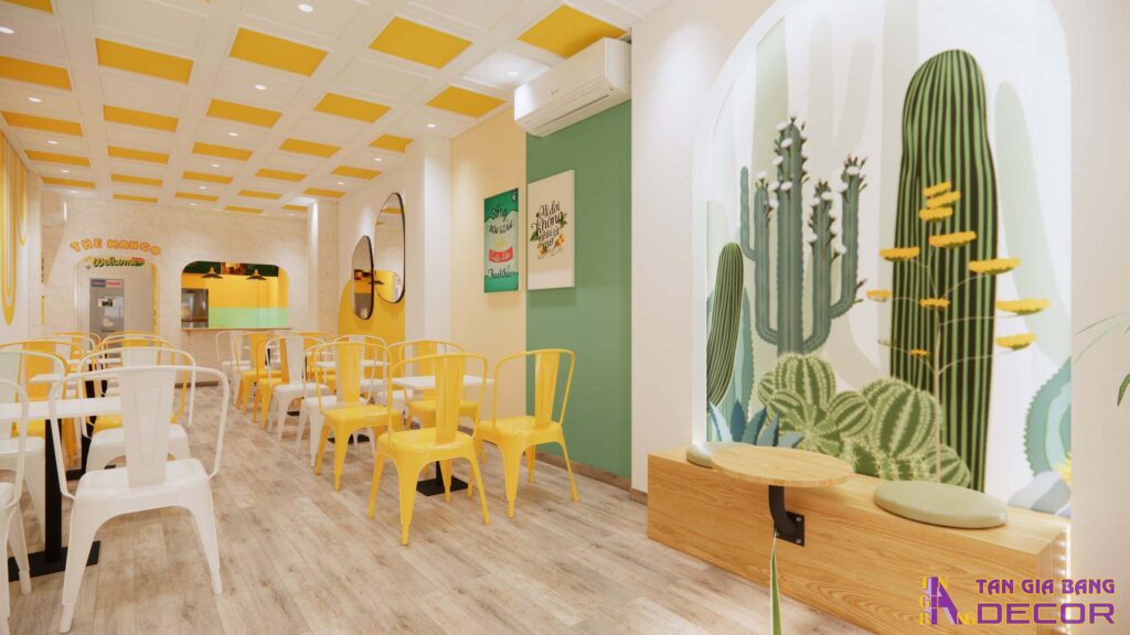 Trang trí tường quán cafe Mango
