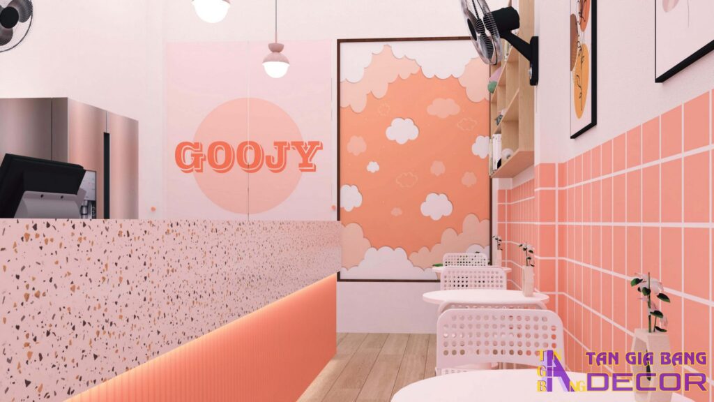 Decor tường cho quán trà sữa