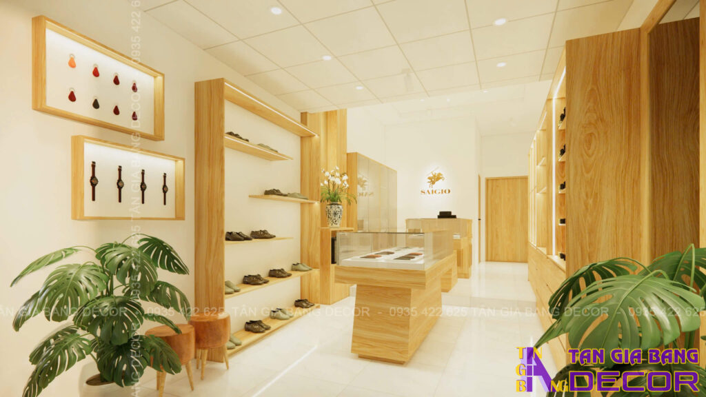 Thiết kế shop đồ da SAIGIO tại Quận 3 2 Không gian shop đồ da