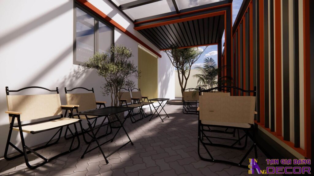 Khu vực ngồi dành cho khách đến quán cafe M&N