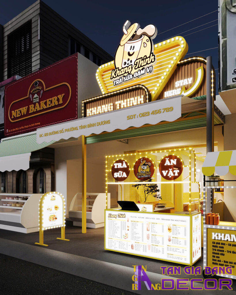 Thiết kế quầy trà sữa Khang Thịnh