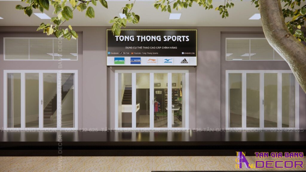 Thiết kế shop cầu lông tại Bình Dương