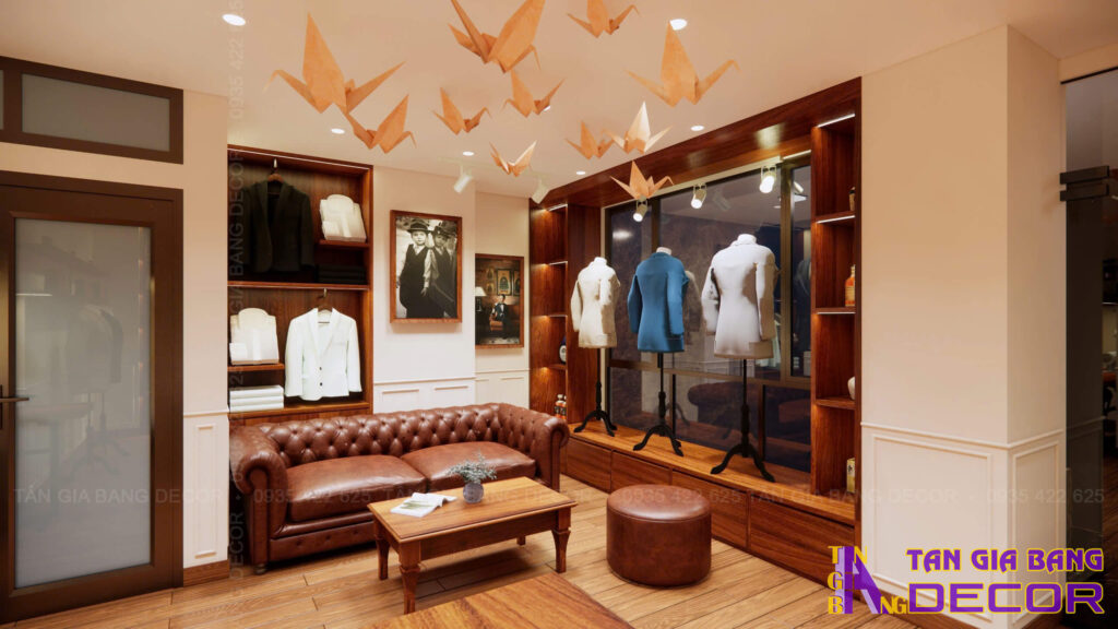 Không gian shop quần áo vest