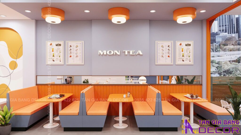 Thiết kế quán trà sữa mì cay Mon tea