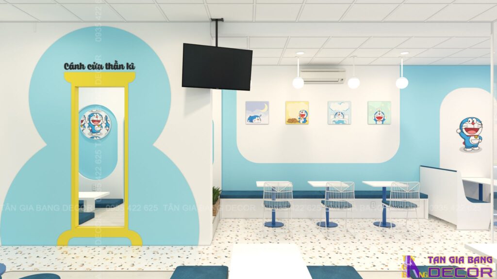 Thiết kế quán trà sữa Mon Ơi tại Bến Tre 7 Không gian quán Mon Ơi