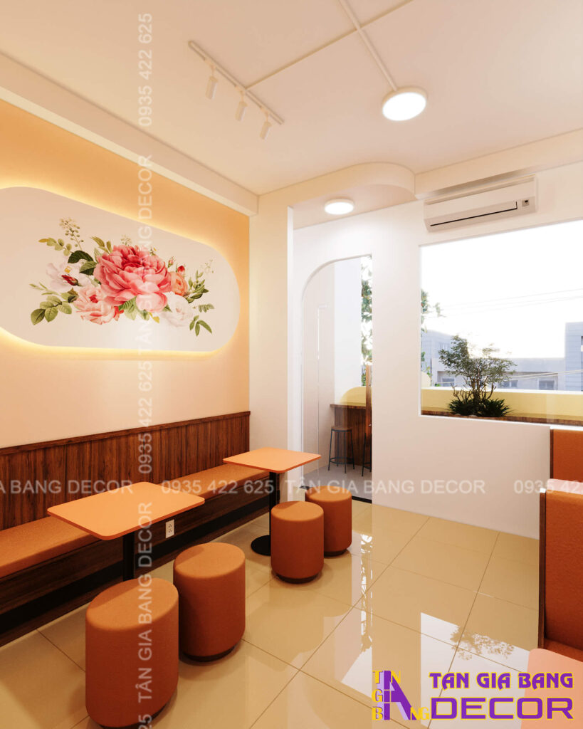 Thiết kế quán trà sữa WIN'S ở Bình Thạnh 13 Lựa chọn bàn ghế cho quán trà sữa Win's