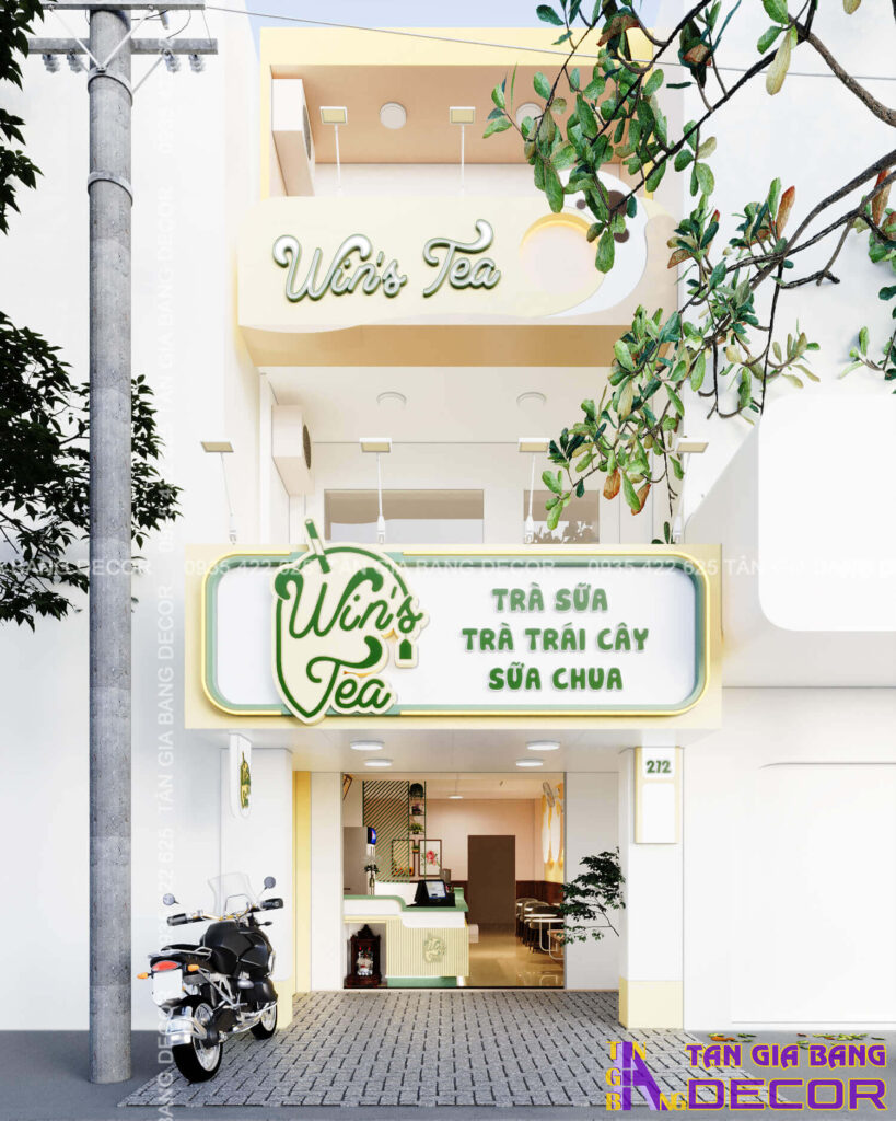 Thiết kế quán trà sữa WIN'S ở Bình Thạnh 18 Thiết kế bảng hiệu quán trà sữa