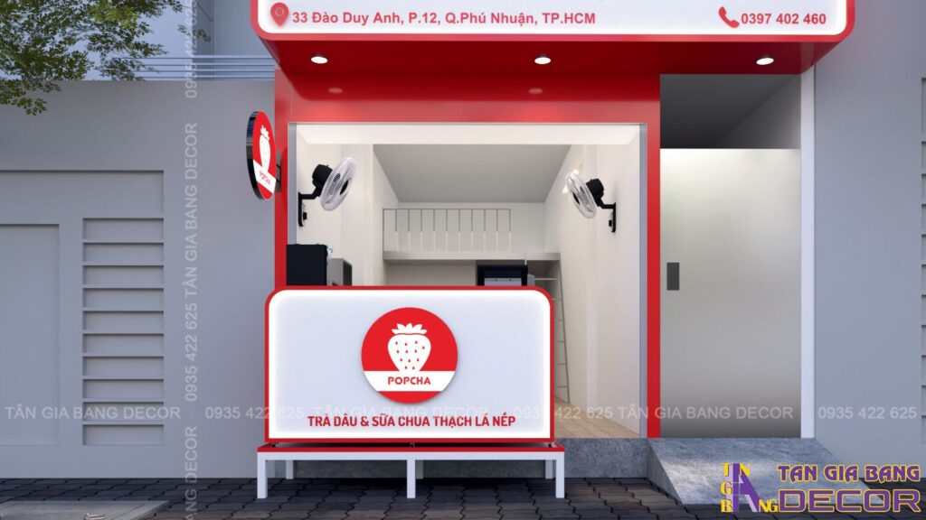 Thiết kế bảng hiệu quán trà sữa take away tại Phú Nhuận
