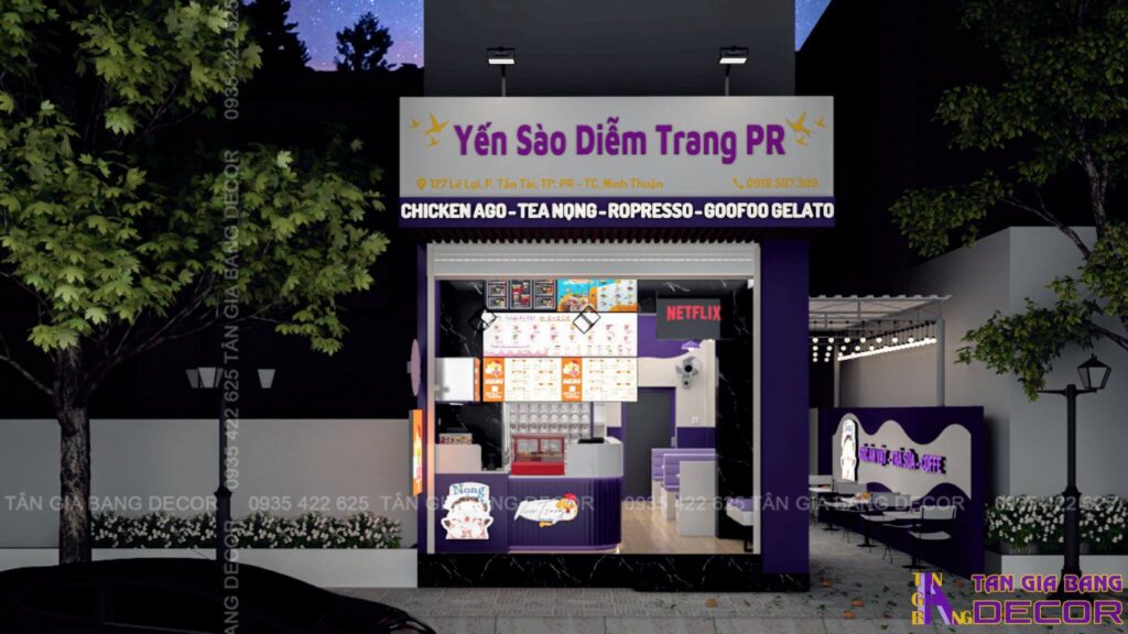 Bảng hiệu quán trà sữa Diễm Trang Pr