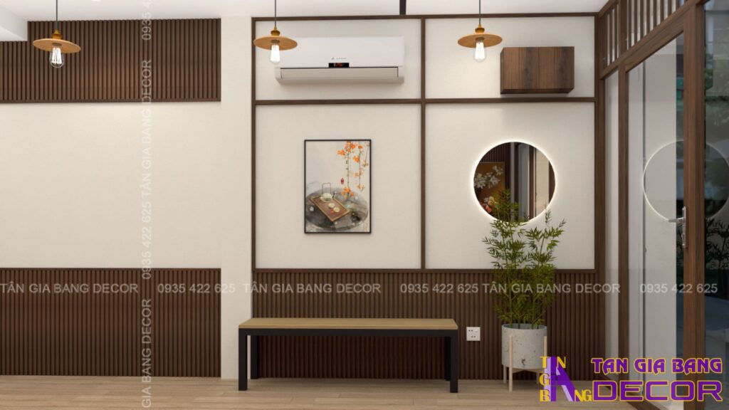Thiết kế quán trà sữa Mix & More tại Tân Bình 2 Trang trí tường quán trà sữa Mix & More