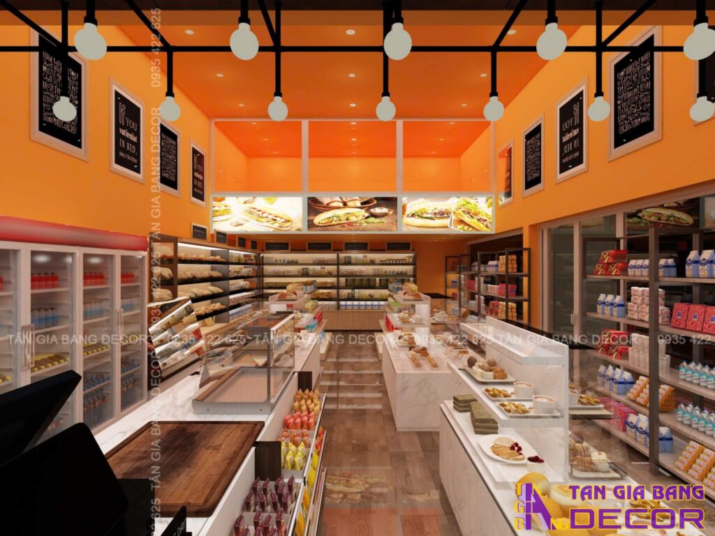 Kệ tủ tiệm bánh mì Minh Tâm