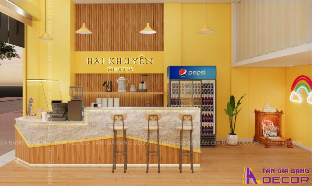 Quầy pha chế quán trà sữa Hai Khuyên