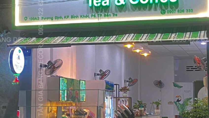 Thi công quán trà sữa Phúc An tại Bến Tre