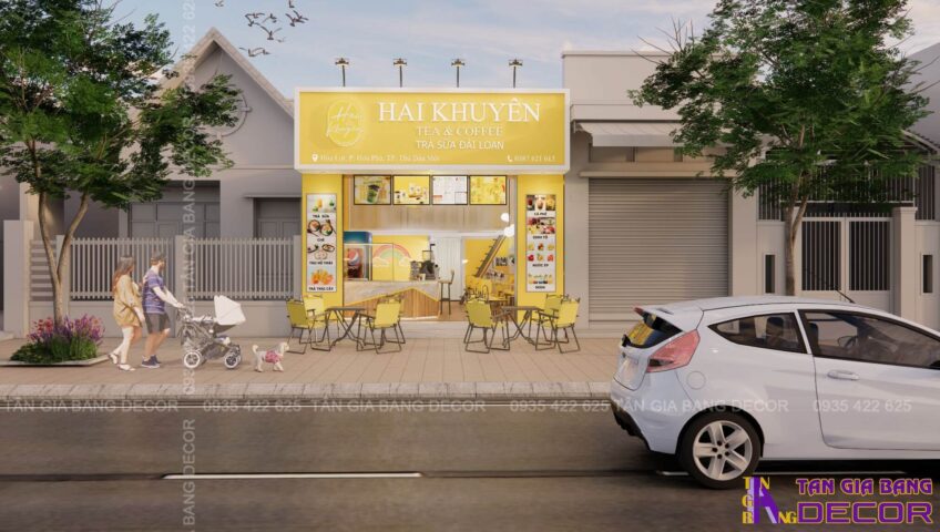 Thiết kế quán trà sữa Hai Khuyên