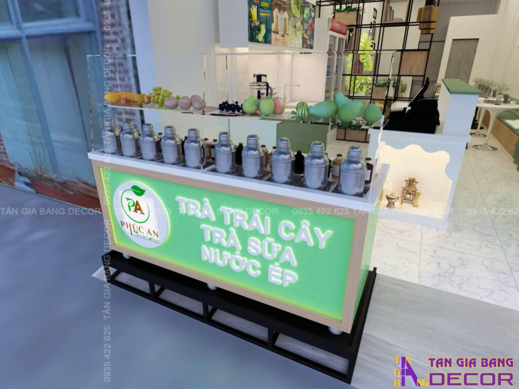Thiết kế quầy trà sữa Phúc An tại Bến Tre