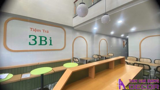 Không gian quán trà sữa đơn giản 3 Bi sau cải tạo