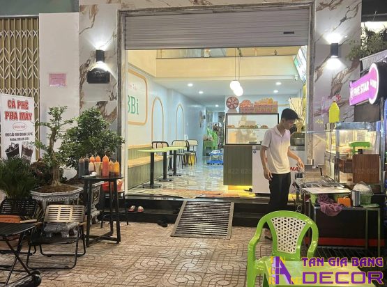 Không gian thực tế quán trà sữa 3 Bi tại Tân An