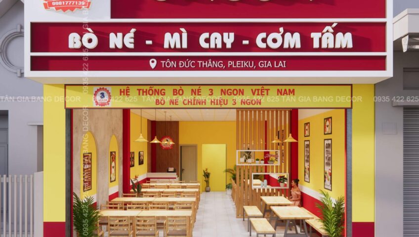 Thiết kế bảng hiệu quán ăn tại Gia Lai