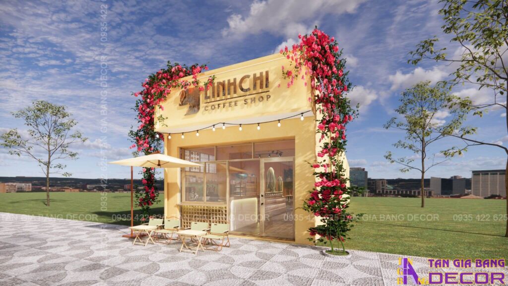 Bảng hiệu quán cafe Linh Chi ở Quảng Ninh