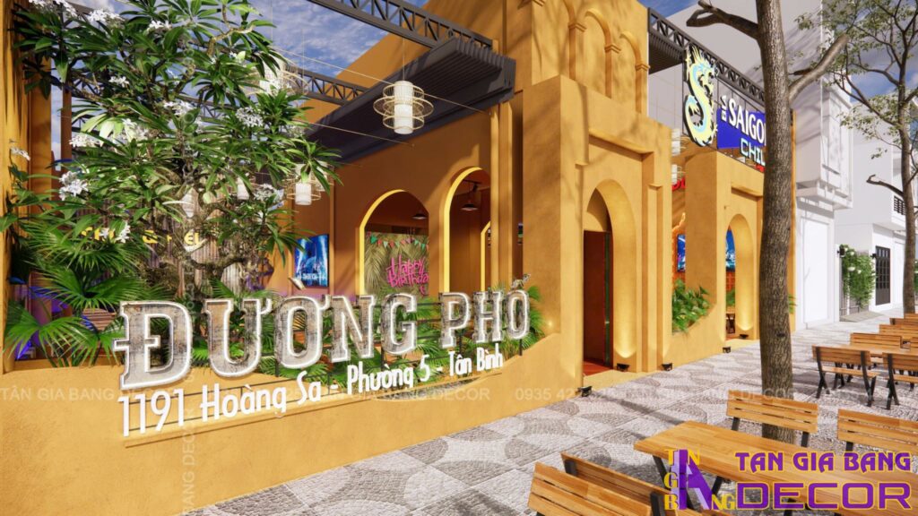 Bảng hiệu quán nhà hàng Đường Phố