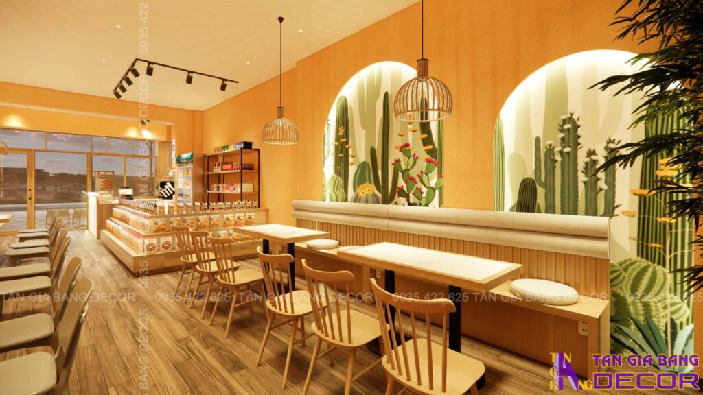 Decor tường quán cafe Linh Chi