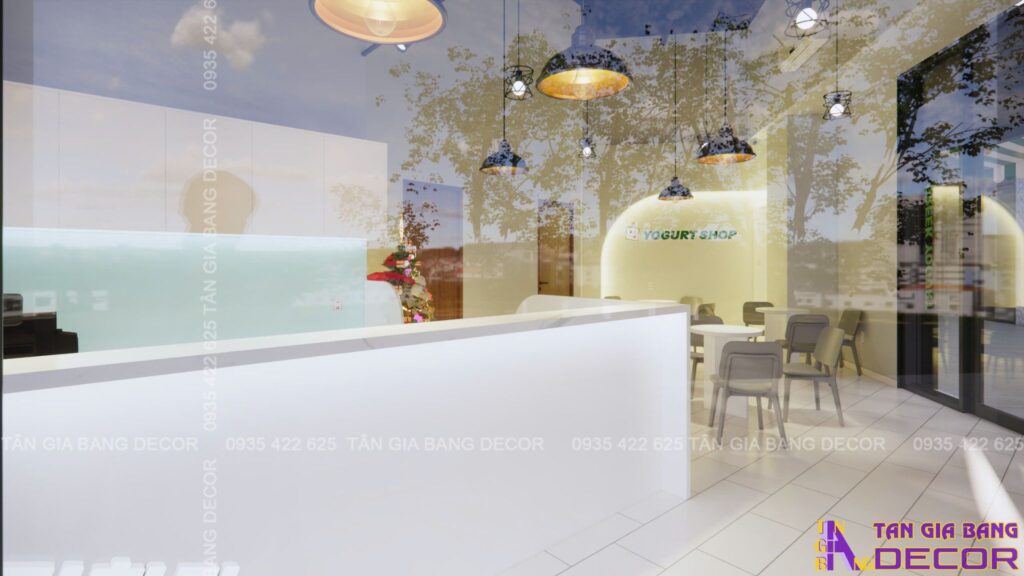 Không gian quán sữa chua ở Quận2