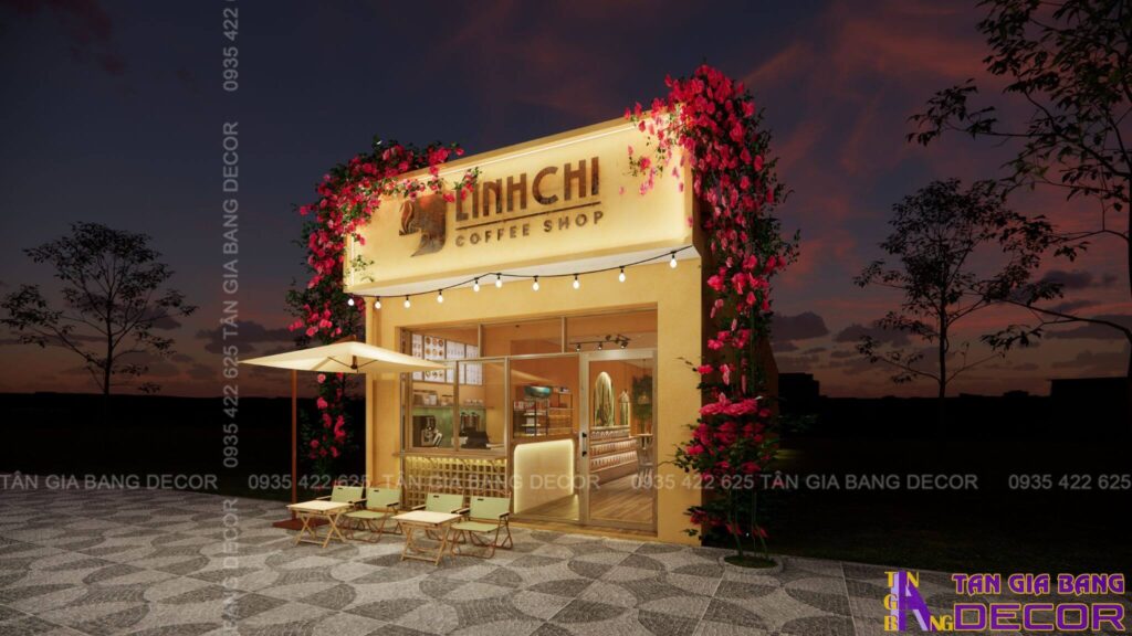 Thiết kế bảng hiệu quán cafe Linh Chi