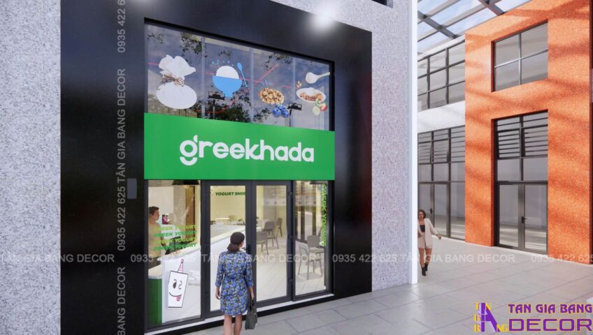 Thiết kế quán sữa chua Greekhada ở quận 2