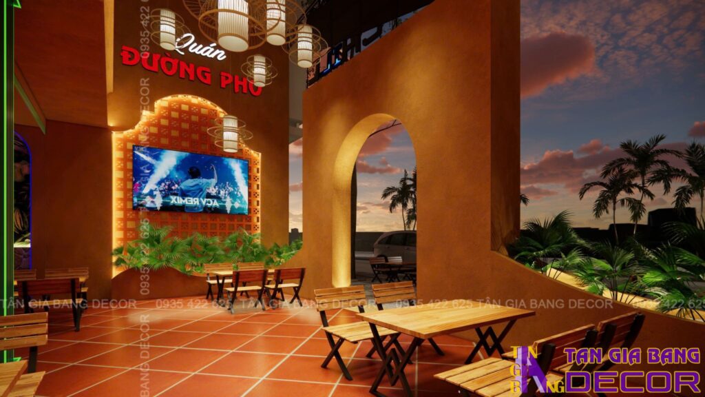 Trang trí không gian quán Đường Phố