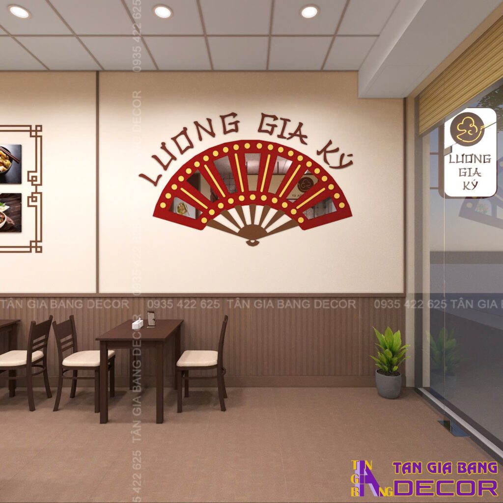 Trang trí tường cho quán ăn Lương Gia Ký