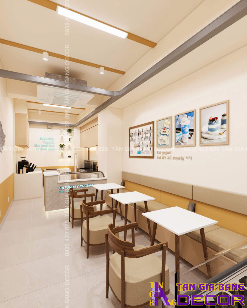 Trang trí tường quán sữa chua ở quận 7