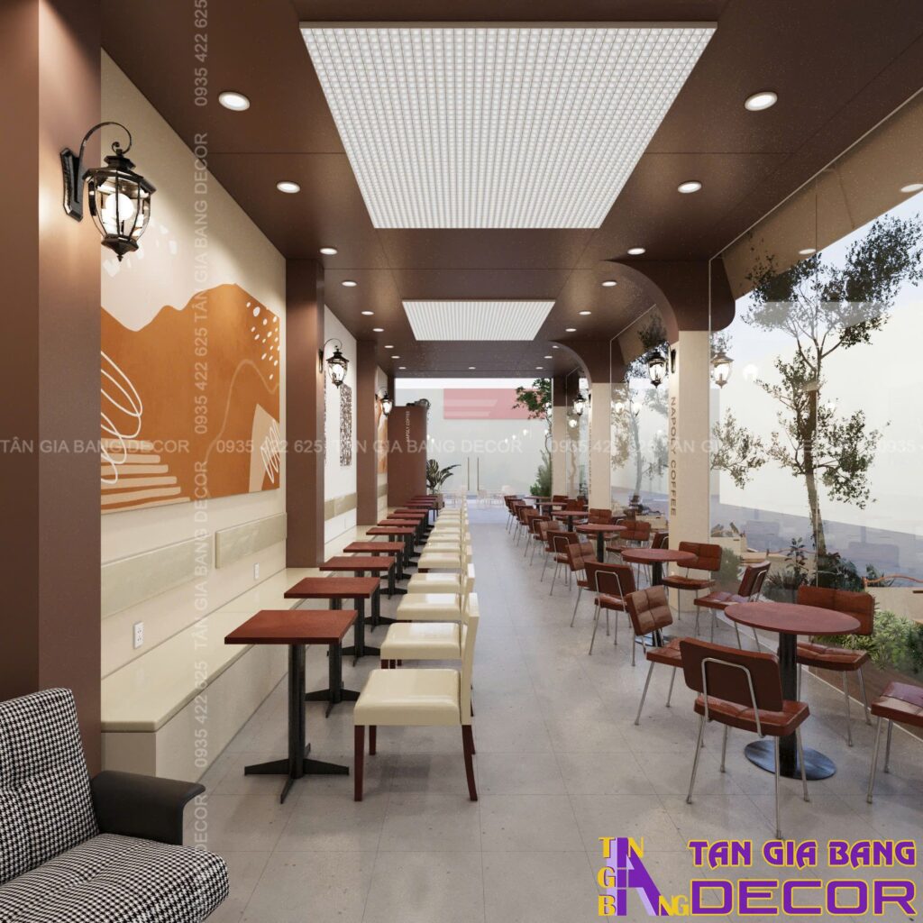 hệ thống ánh sáng quán cafe Napoly tại Bình Tân