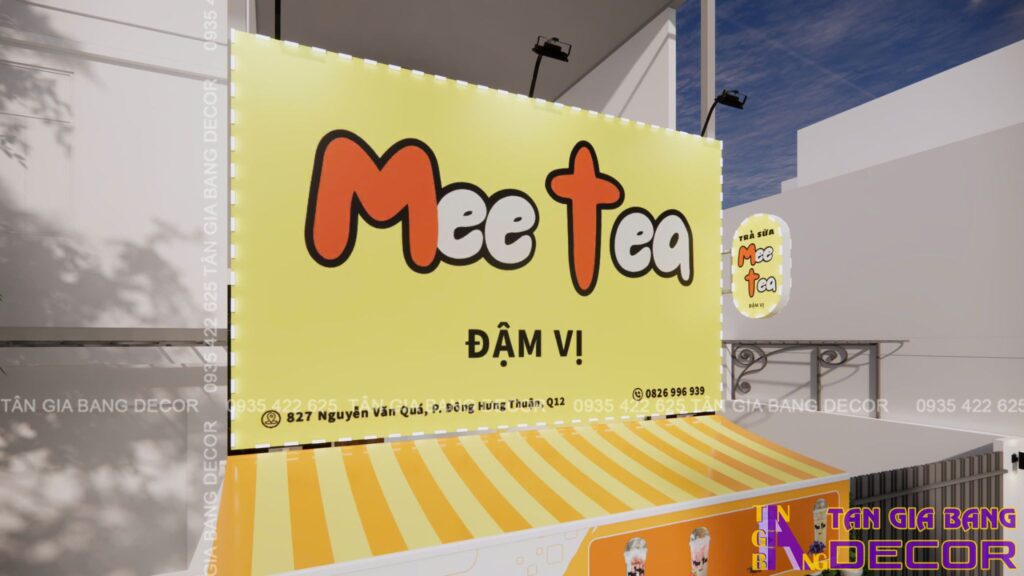 Thiết kế bảng hiệu quán trà sữa Mee Tea