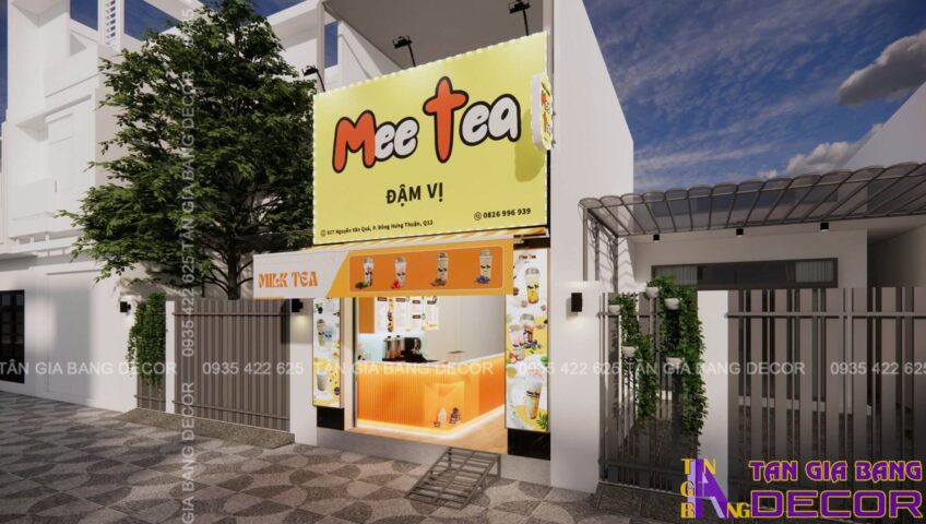 Thiết kế quán trà sữa Mee Tea tại Quận 12