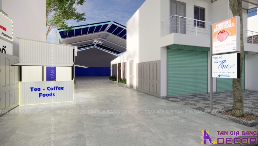 Thiết kế tiệm trà kết hợp mô hình thể thao tại Bình Dương