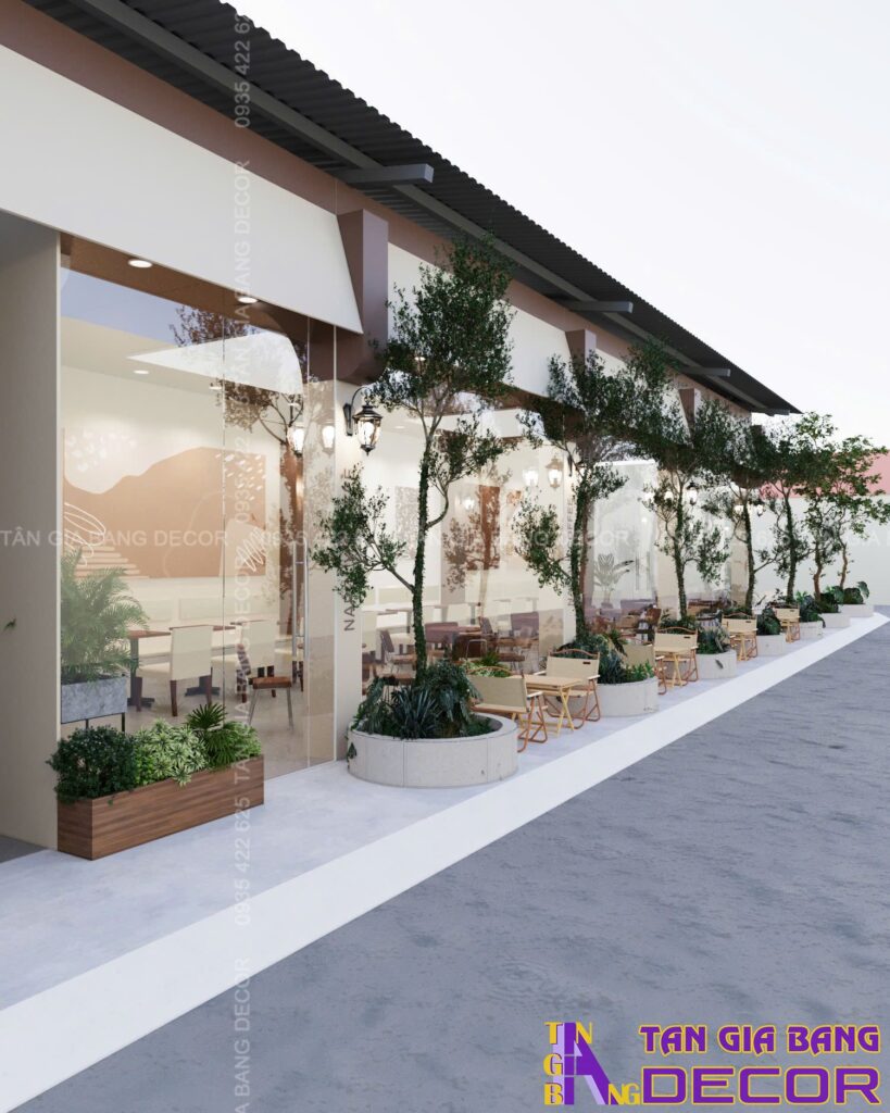 Trang trí cây xanh quán cafe NAPOLY
