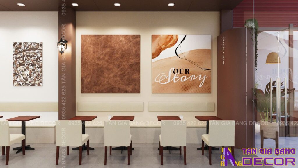 Trang trí tường quán cafe Napoly