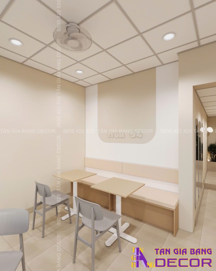 Trang trí tường quán trà sữa Tròn 94