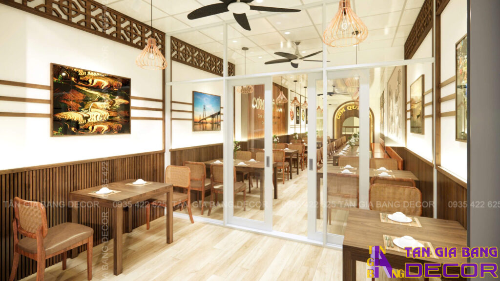 Ánh sáng không gian quán Cơm Quê Tôi 50m2 tại Tân Phú