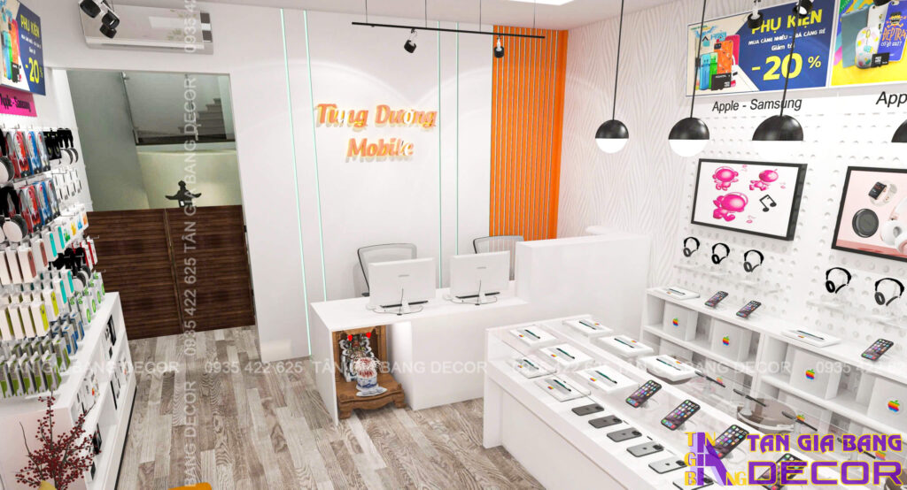 Khu vực thanh toán cửa hàng điện thoại 27m2 tại Bình Phước