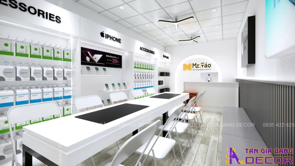 Thiết kế không gian shop điện thoại Mr.Táo tại Tân Uyên