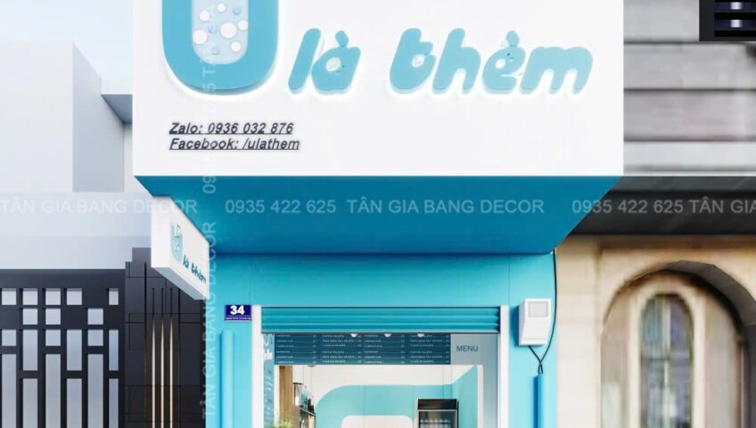 Thiết kế quán trà sữa U là Thèm