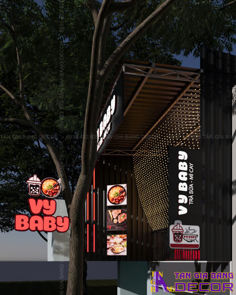 Biển vẫy quán trà sữa mì cay