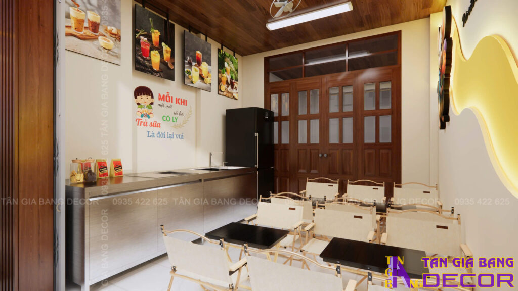 Thiết kế quán trà sữa Lê Na 10m² tại Hội An 2 Quầy pha chế quán trà sữa 10m2
