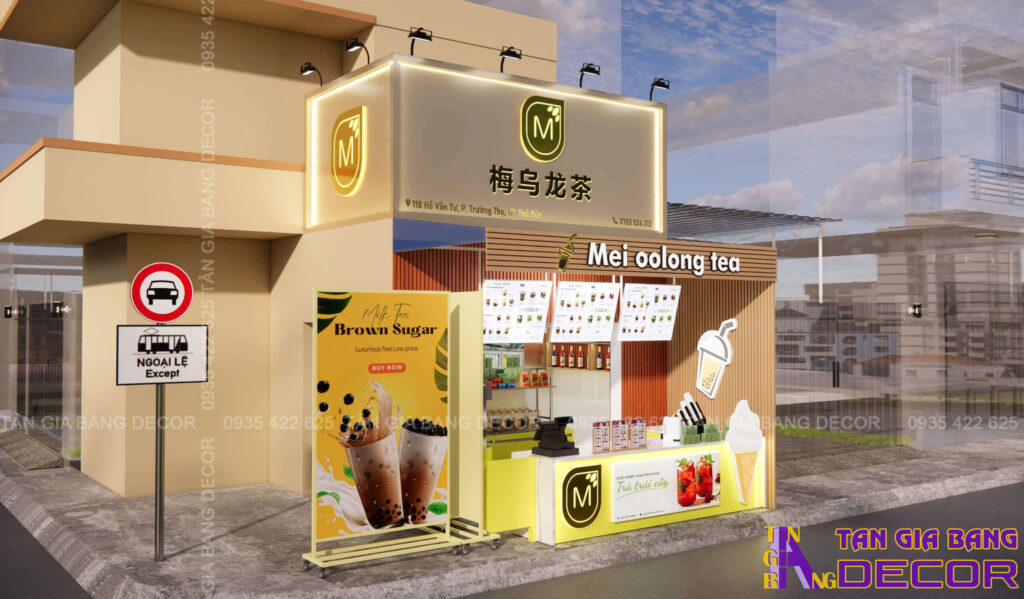Thiết kế quán trà sữa Mei Oolong Tea
