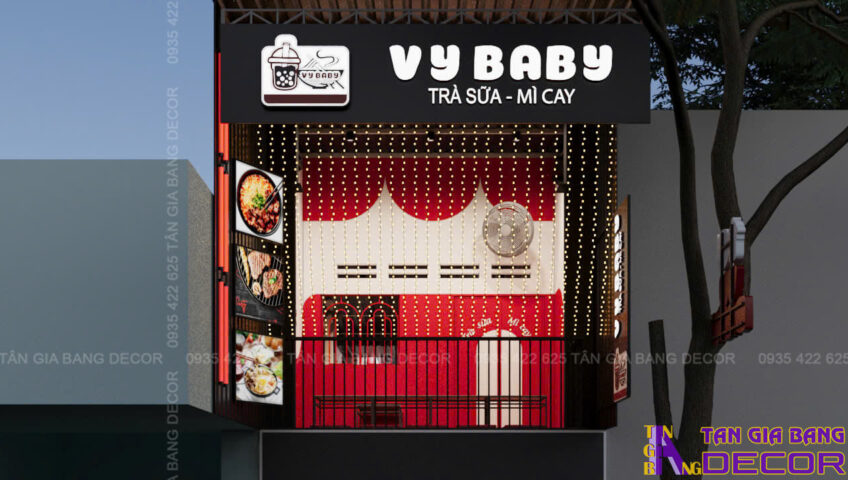 Thiết kế quán trà sữa mì cay tại Bình Thuận