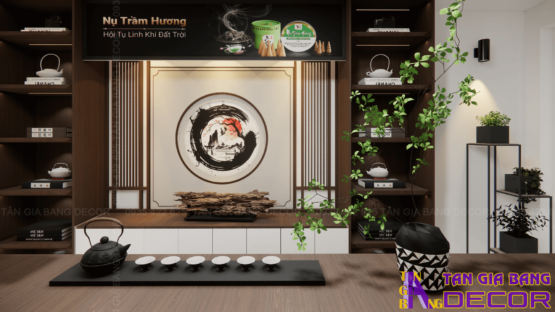 Decor tường shop trầm hương Sao Việt ở Tân Bình