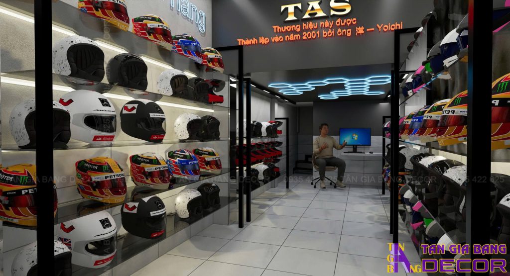 Khu vực thanh toán shop nón bảo hiểm TAS
