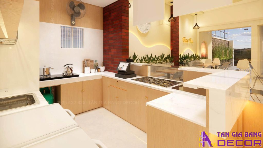 Thiết kế quán trà sữa Tina Tea ở Sóc Trăng 2 Quầy order quán trà sữa Tina Tea ở Sóc Trăng