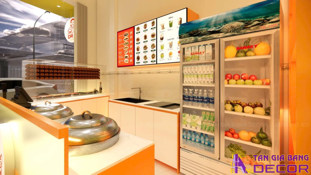 Quầy order tiệm bánh mì và xôi Chị Ba